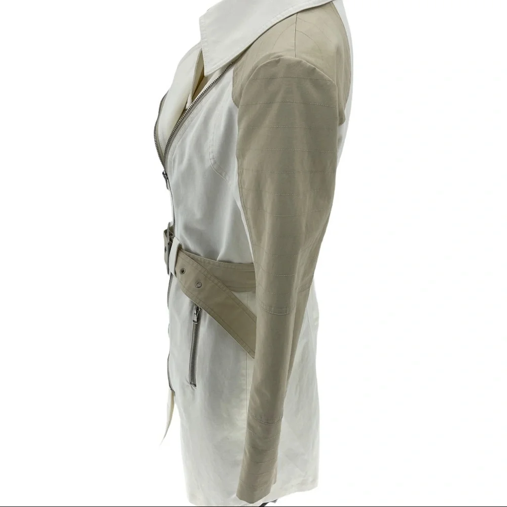 New York & Company Asymmetrical Zip Rain Coat Sz M - Picture 4 of 13
